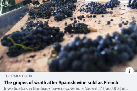 Spanish wine sold as French