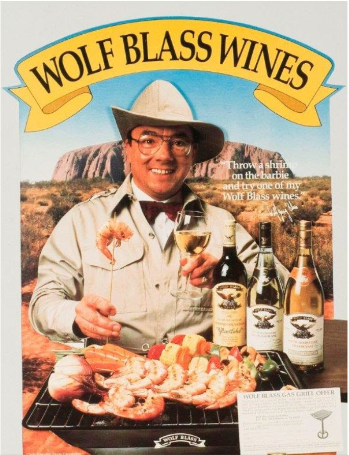 Making European styles in Australia was only natural though not entirely appropriate for a warm continent. The flavour intensity is created naturally by the warm climate, so it is best to tone down other techniques used to build flavour. Wolf Blass knew what to do, he threw a shrimp on the barbie.